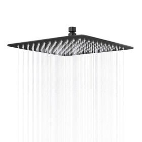 Fause KTD102-B Kare Slim 304 Metal 25x25 cm Siyah Tepe Duş Başlığı