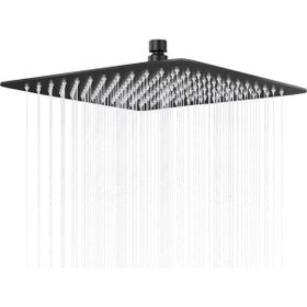 Fause KTD103-B Kare Slim 304 Metal 30x30 cm Siyah Tepe Duş Başlığı