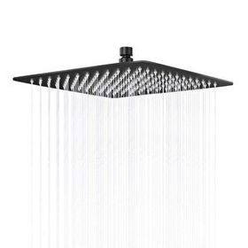Fause KTD103-B Kare Slim 304 Metal 30x30 cm Siyah Tepe Duş Başlığı