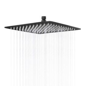 Fause KTD103-B Kare Slim 304 Metal 30x30 cm Siyah Tepe Duş Başlığı