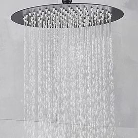 Fause KTD106-B Oval Slim 304 Metal 25 cm Siyah Tepe Duş Başlığı