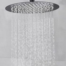 Fause KTD106-B Oval Slim 304 Metal 25 cm Siyah Tepe Duş Başlığı