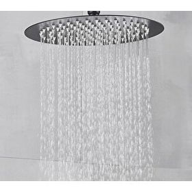 Fause KTD106-B Oval Slim 304 Metal 25 cm Siyah Tepe Duş Başlığı