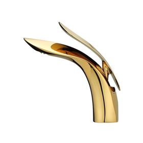 Fause Leaf Altın Gold Lavabo Bataryası