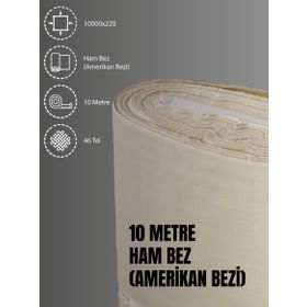 Favora 1000x220 cm Krem Pamuk 46 Tel Amerikan Bezi Ham Bez Punch Kumaş