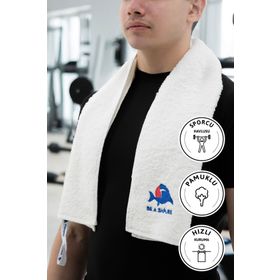 Favora 105x30 cm Beyaz GYM Fitness Plates Boks Tenis Sporcu Antrenman Havlusu