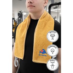 Favora 105x30 cm Hardal GYM Fitness Plates Boks Tenis Sporcu Antrenman Havlusu