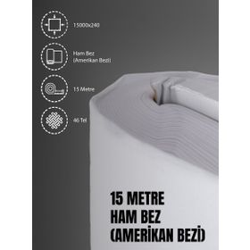 Favora 1500x240 cm Beyaz Pamuk 46 Tel Amerikan Bezi Ham Bez Punch Kumaş