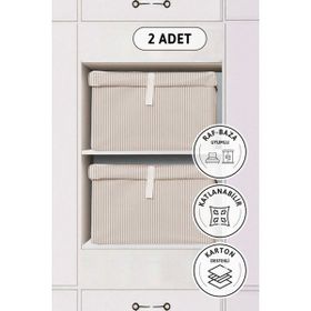 Favora ⁠50x40x19 Kahverengi Kapaklı Baza 2'li Hurç