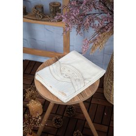 Favora 50x90 Krem Pamuk Fiyonk Güpürlü Çeyizlik Havlu