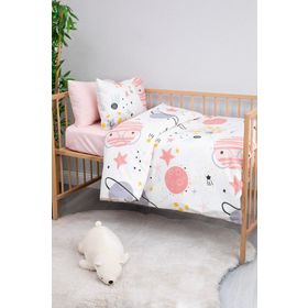 Favora Astromini Pembe %100 Pamuk Bebek Nevresim Takımı