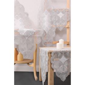 Favora Avangart Gri Kadife Fransız Güpürlü 5 Parça Salon Takımı