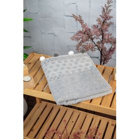 Favora Bella 50x90 Gri Ponponlu Yüz Havlusu