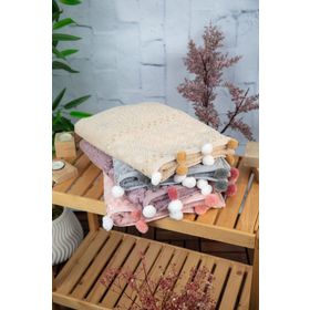 Favora Bella 50x90 Ponponlu 4'lü Yüz Havlusu