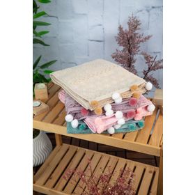 Favora Bella 50x90 Ponponlu 4'lü Yüz Havlusu