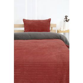 Favora F1489 160x220 cm Merinos Kiremit Fitilli Peluş Tek Kişilik Nevresim Takımı