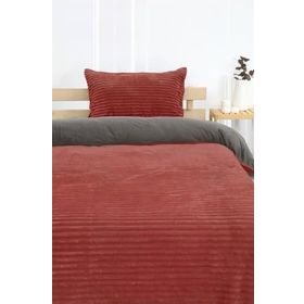 Favora F1489 160x220 cm Merinos Kiremit Fitilli Peluş Tek Kişilik Nevresim Takımı