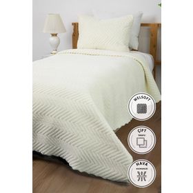Favora Liena Wellsoft Krem Çift Taraflı 4 Mevsim Tek Kişilik Yatak Örtüsü