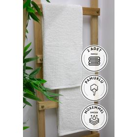 Favora Line Luxury 50x90 Krem Pamuklu 2'li El Yüz Havlusu