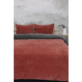 Favora Merinos Kiremit Fitilli Peluş Çift Kişilik Nevresim Takımı