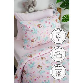 Favora Peri Balerin Pembe Tek Kişilik Nevresim Takımı