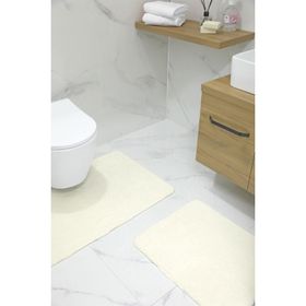 Favora Puffy Kaydırmaz Krem 2'li Banyo Paspası