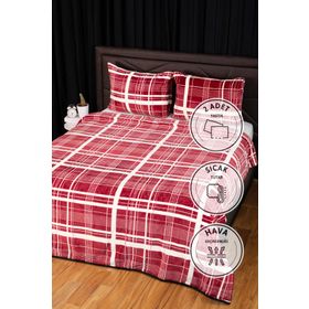 Favora Woolly Bordo 3 Parça Çift Kişilik Battaniye Yatak Örtüsü Seti