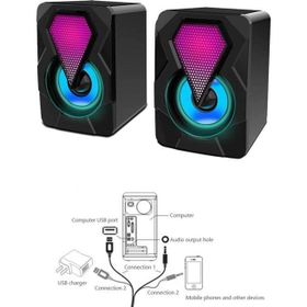 Favors Rgb Işıklı Bilgisayar Notebook 1+1 Speaker Laptop Hoparlörü