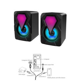Favors Rgb Işıklı Bilgisayar Notebook 1+1 Speaker Laptop Hoparlörü