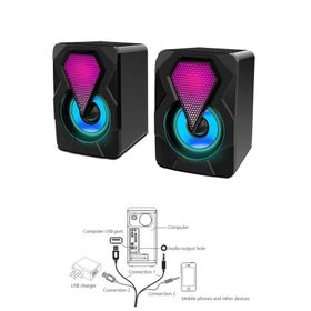 Favors Rgb Işıklı Bilgisayar Notebook 1+1 Speaker Laptop Hoparlörü