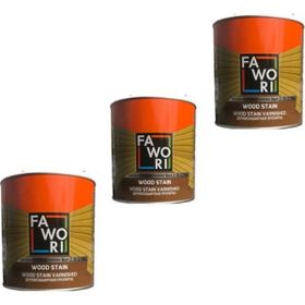 Fawori Wood Stain Koyu Meşe 2,5 lt 3'lü Vernikli Ahşap Koruyucu