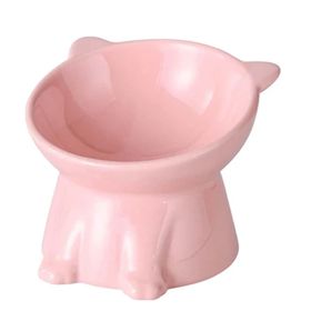 Fayshow Portatif Pembe Yükseltilmiş Kedi Mama ve Su Dağıtıcısı