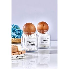 Fbz Home Dekoratif Top Kapaklı 300 ml Kulak Pamuk Kavanozu