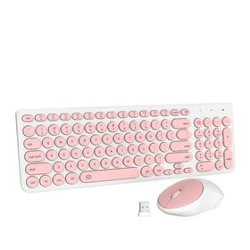 Fd IK6631 Kablosuz 2.4 Ghz Office Klavye + Pembe Mouse