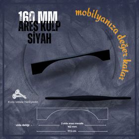 FDS Ares 160 mm Vida Aralığı Siyah Renk Mobilya Kulp