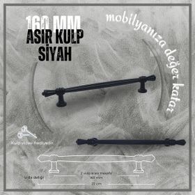 FDS Asır 160 mm Vida Aralığı Siyah Renk Mobilya Kulp