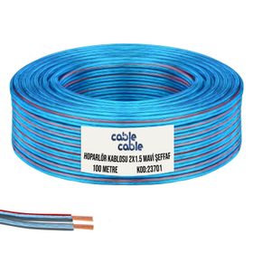 Feby FC-1422 Şeffaf-Mavi 2x1 mm Hoparlör Kablosu