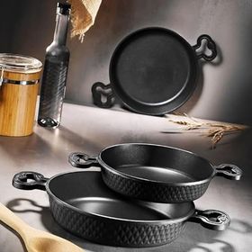 Fecra Bio Casting 3 Parça Siyah Döküm Granit Sahan Seti