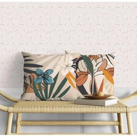 Fecra Hibisküs Desenli 43x43 2'li Kırlent Kılıfı