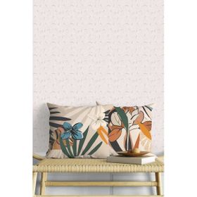 Fecra Hibisküs Desenli 43x43 2'li Kırlent Kılıfı
