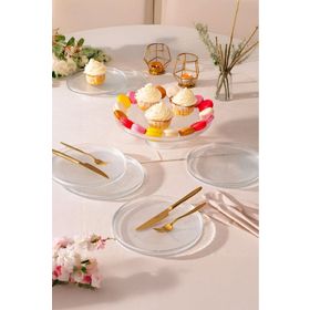 Fecra Loren Naturel 7 Parça Pasta ve Sunum Seti
