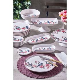 Fecra Pink Bird 18 Parça Servis ve Sunum Seti