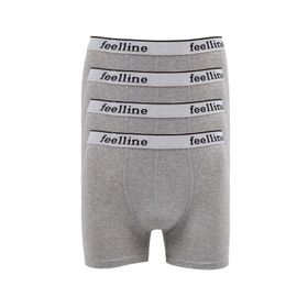 Feelline 4 adet Gri Pamuklu Doğal Likralı L Erkek Boxer