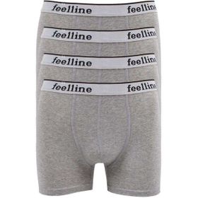 Feelline 4 adet Gri Pamuklu Doğal Likralı L Erkek Boxer