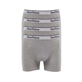 Feelline 4 adet Gri Pamuklu Doğal Likralı L Erkek Boxer