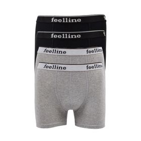 Feelline 4 adet Gri Pamuklu Doğal Likralı XL Erkek Boxer