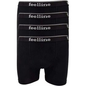 Feelline 4 adet Siyah Pamuklu Doğal Likralı L Erkek Boxer