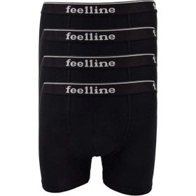 Feelline 4 adet Siyah Pamuklu Doğal Likralı L Erkek Boxer