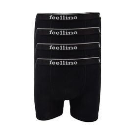 Feelline 4 adet Siyah Pamuklu Doğal Likralı M Erkek Boxer