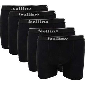 Feelline 5 Adet Siyah Doğal Pamuklu Likralı Erkek Boxer